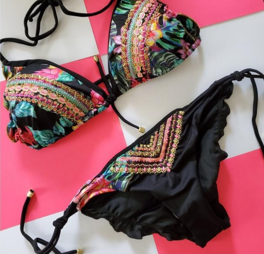 Black Floral Swimsuit