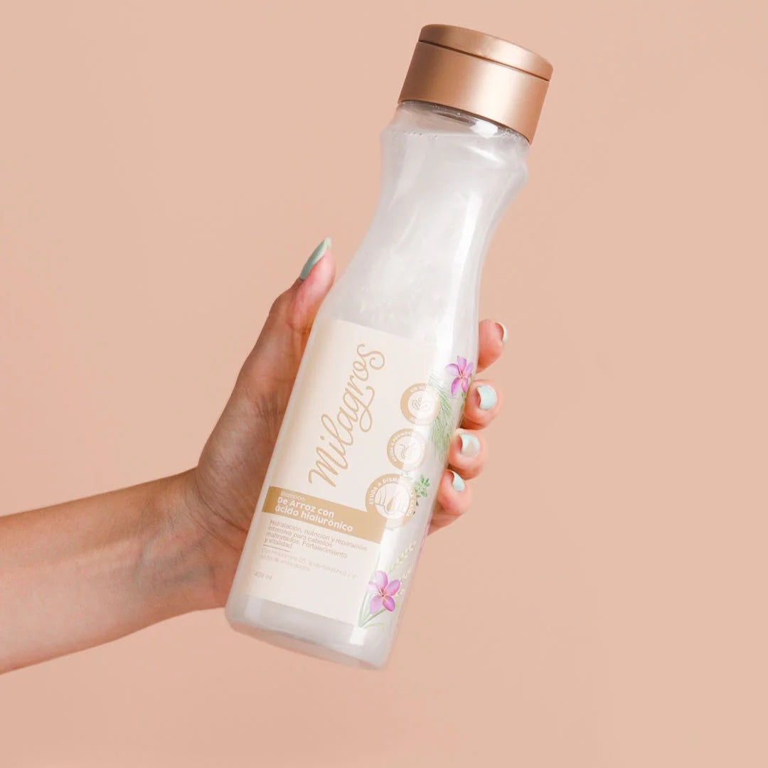 Shampoo de Arroz y Acido Hialurónico | Deep Hydration & Repair Milagros