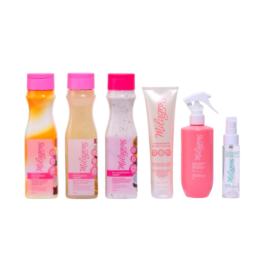 Kit Post Decoloración Capilar – Reparación Profunda y Brillo Inmediato Milagros