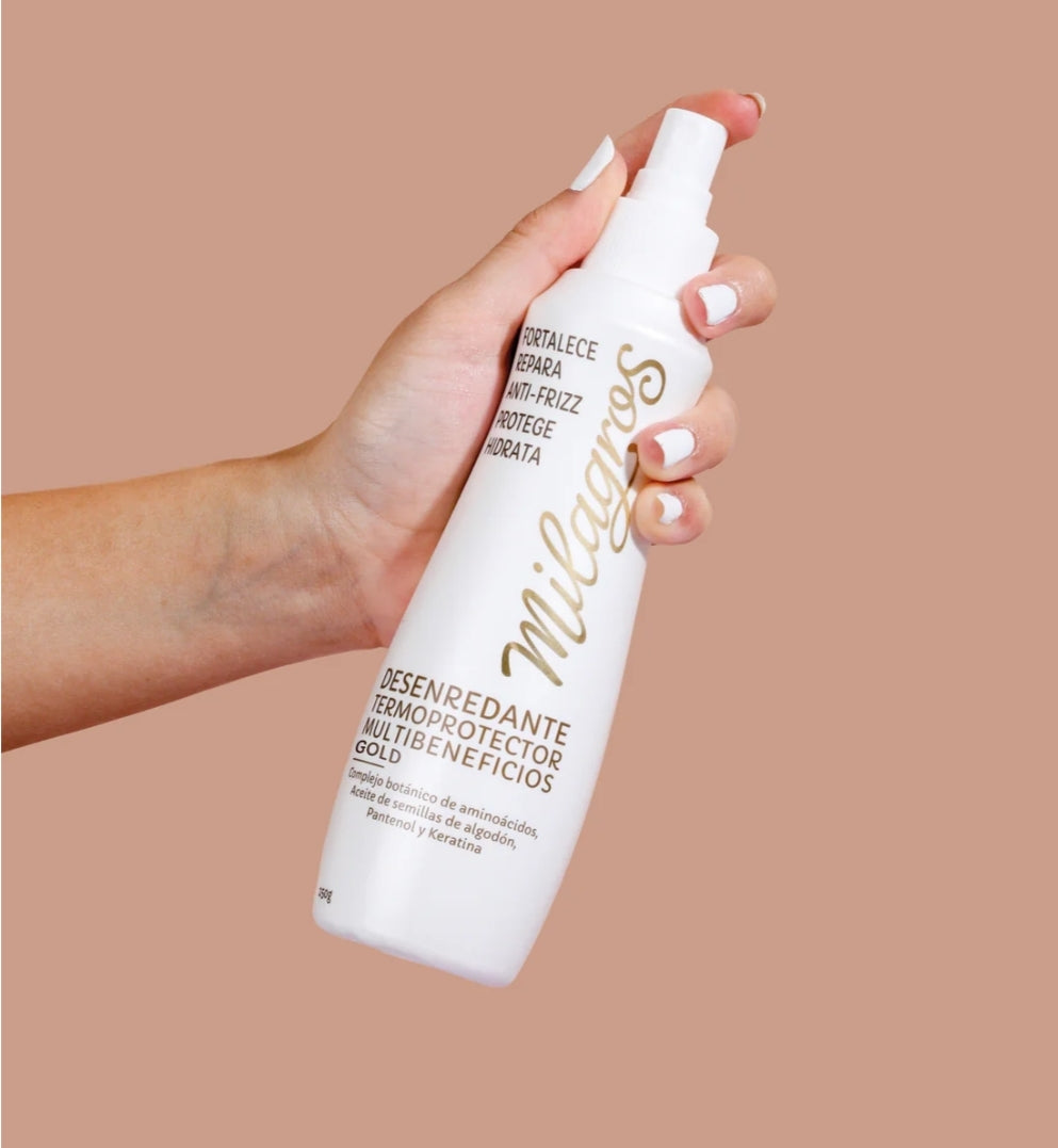 Duo Gold | Perfume capilar + Termoprotector Desenredante Milagros