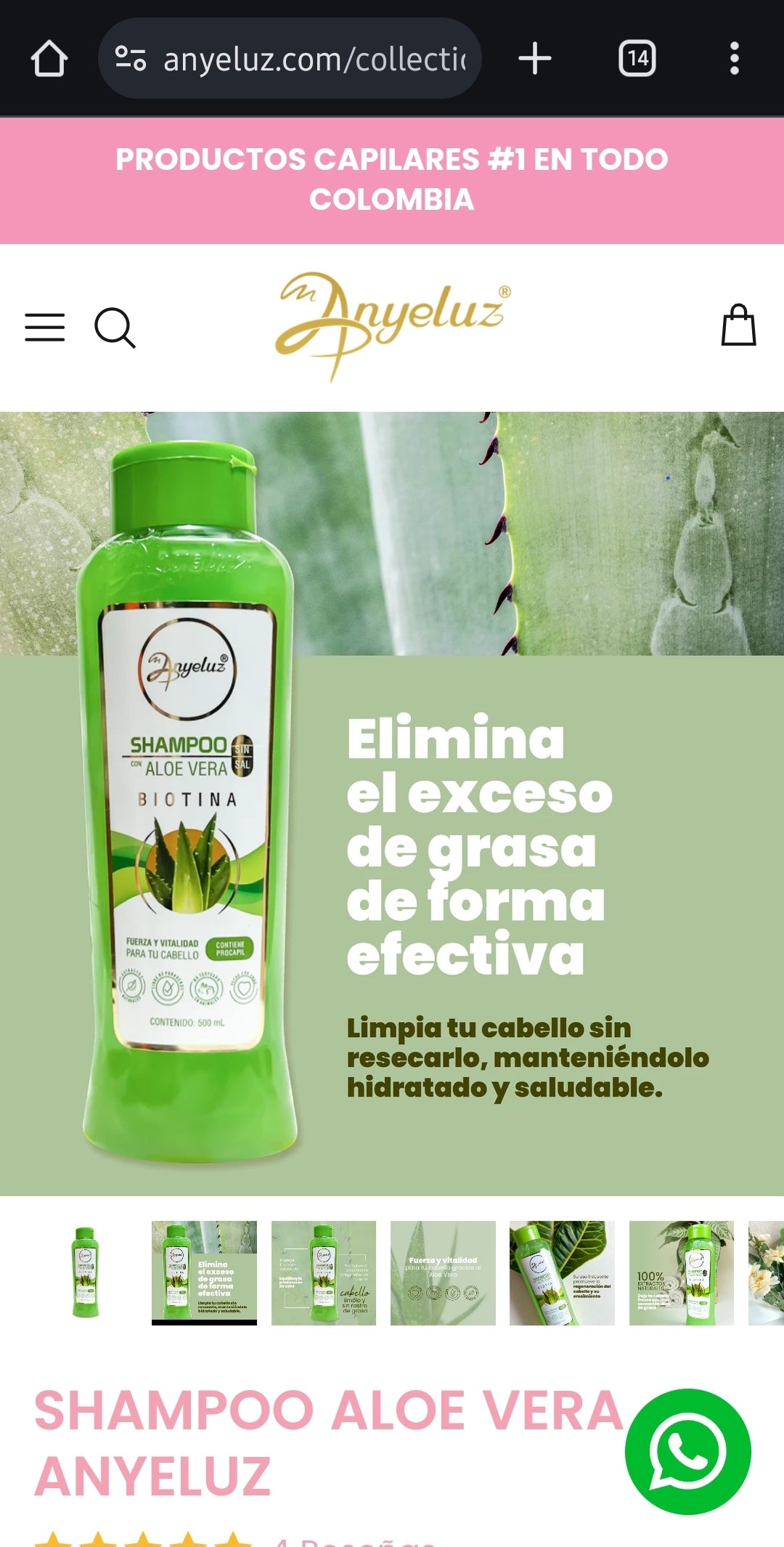 Anyeluz Aloe Vera Shampoo