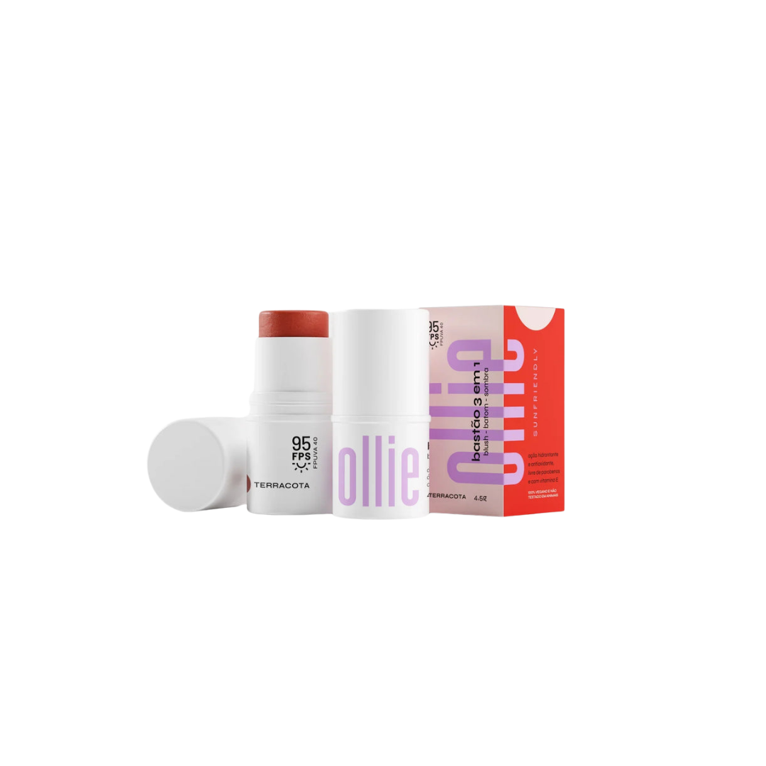 Barra ollie 3 en 1 con Protección solar FPS 95 | Con Acido Hialurónico + Vitamina C y E