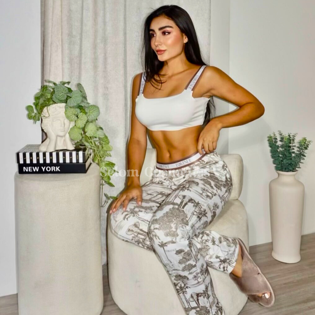 Pijama Colombiana Crop Top y Pantalon | Estilo y suavidad