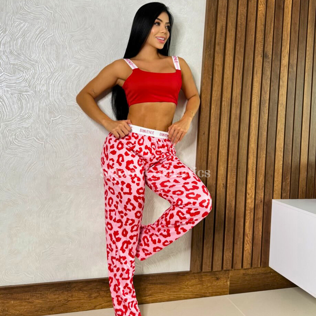 Pijama Colombiana Crop Top y Pantalon | Estilo y suavidad