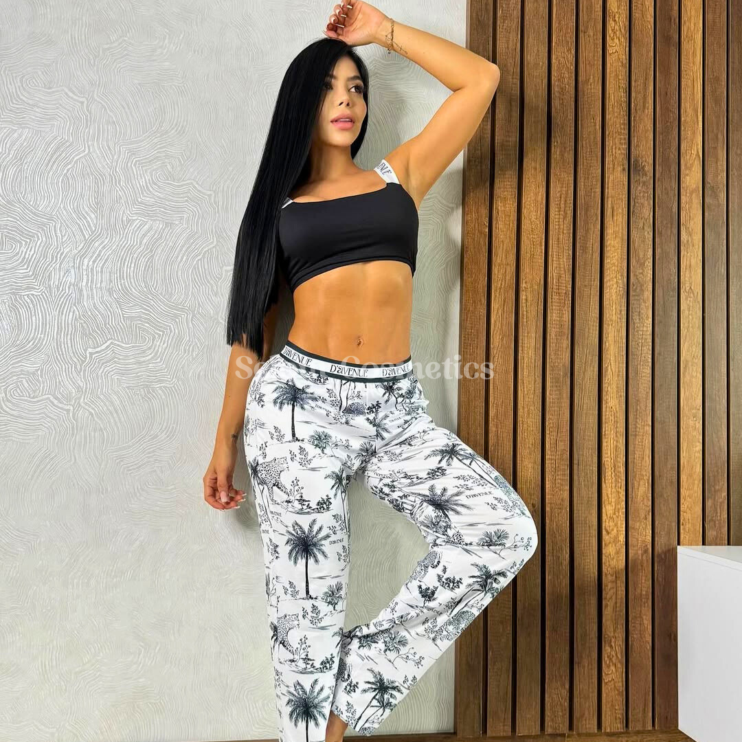 Pijama Colombiana Crop Top y Pantalon | Estilo y suavidad