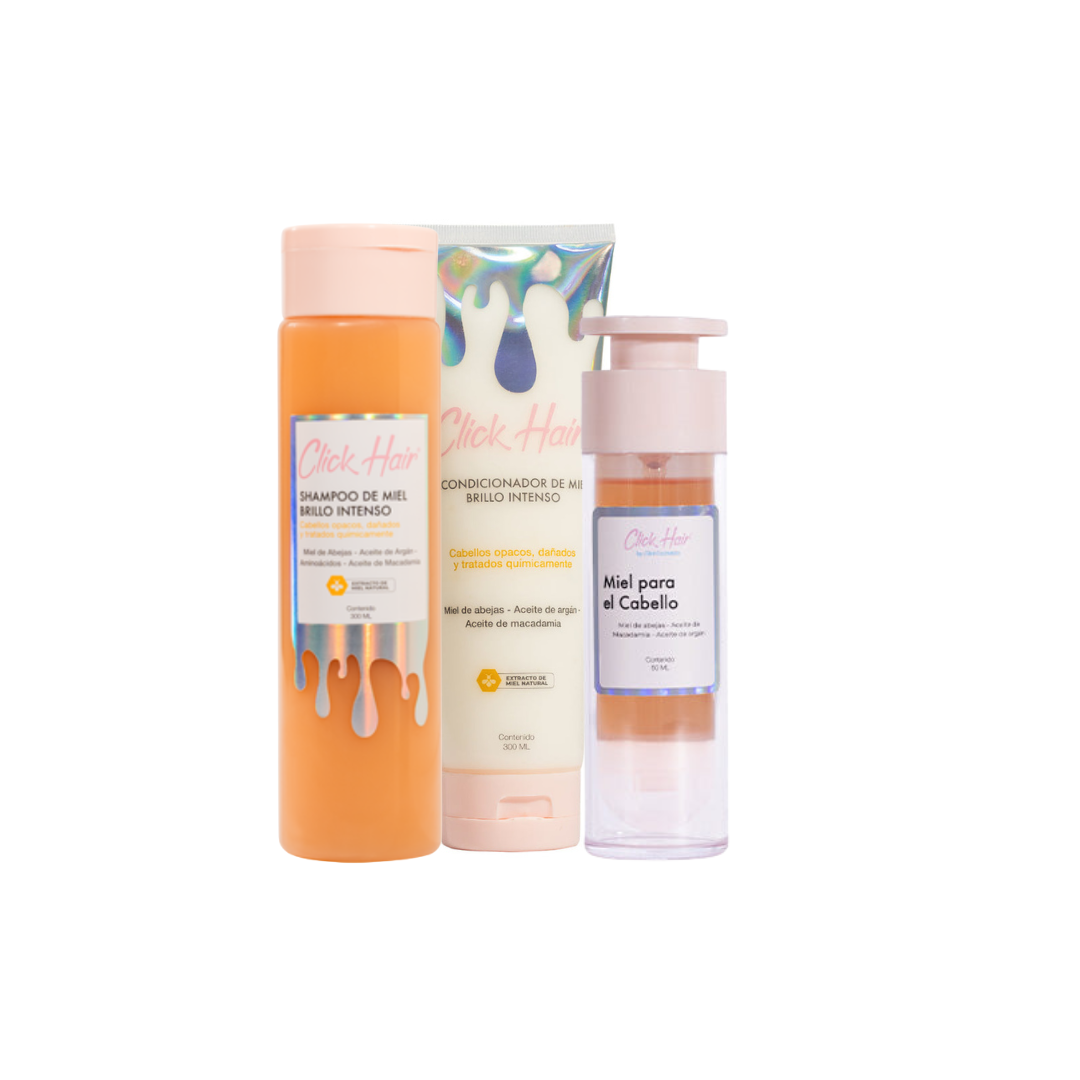 Kit Hidratante con Miel para Cabello Suave, Brillante y Sin Frizz | Click hair