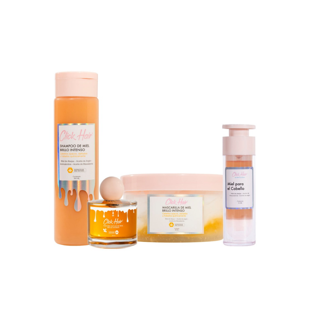 Rutina completa Miel click Hair | Brillo Espejo y Cabello Suave